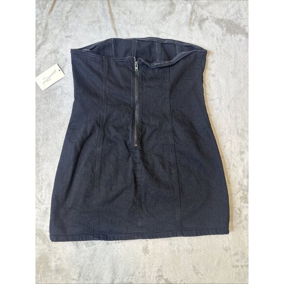 Universal Thread Denim Corset Tube Top Women’s Size Medium Strapless Bustier 12 - Picture 8 of 10